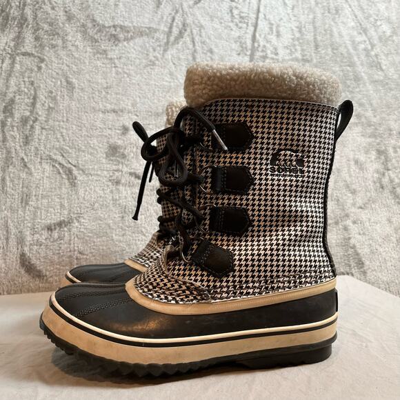 Sorel 1964 PAC Waterproof Women’s Black and White Houndstooth Winter Boot Size 5 - Picture 5 of 7